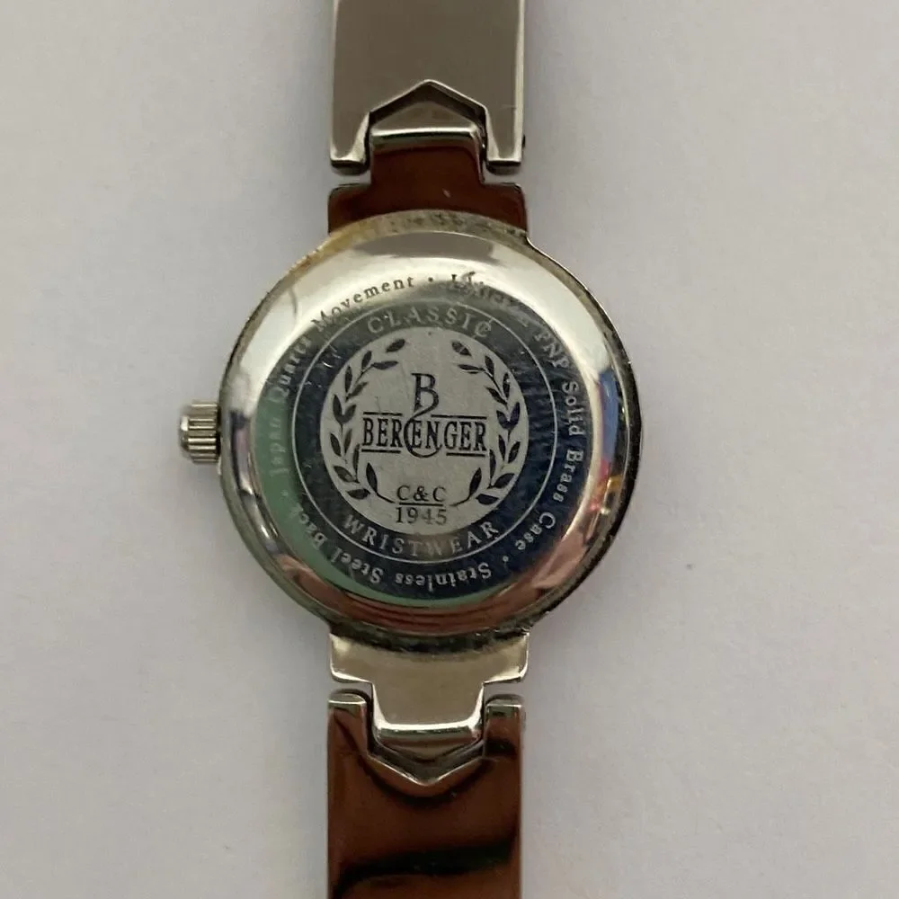 ‎Berenger Women's Stainless Steel Solid Brass Japan Movement Studded Round Watch